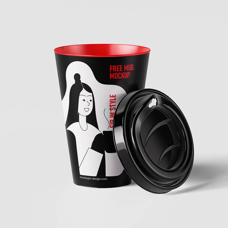 Plastic Coffee Mug Mockup PSD