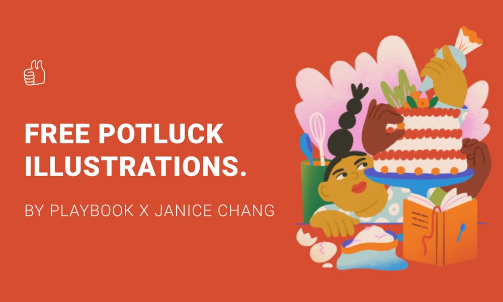 Potluck Illustration Kit — community, food, gatherings, warm color palettes