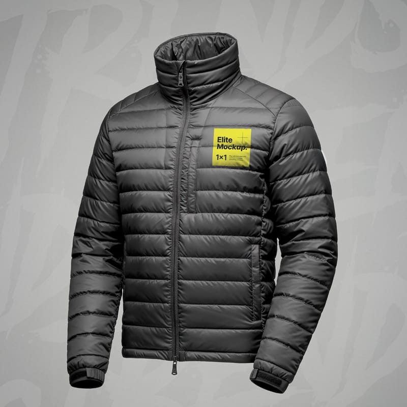 Puffer Jacket Mockup Design PSD