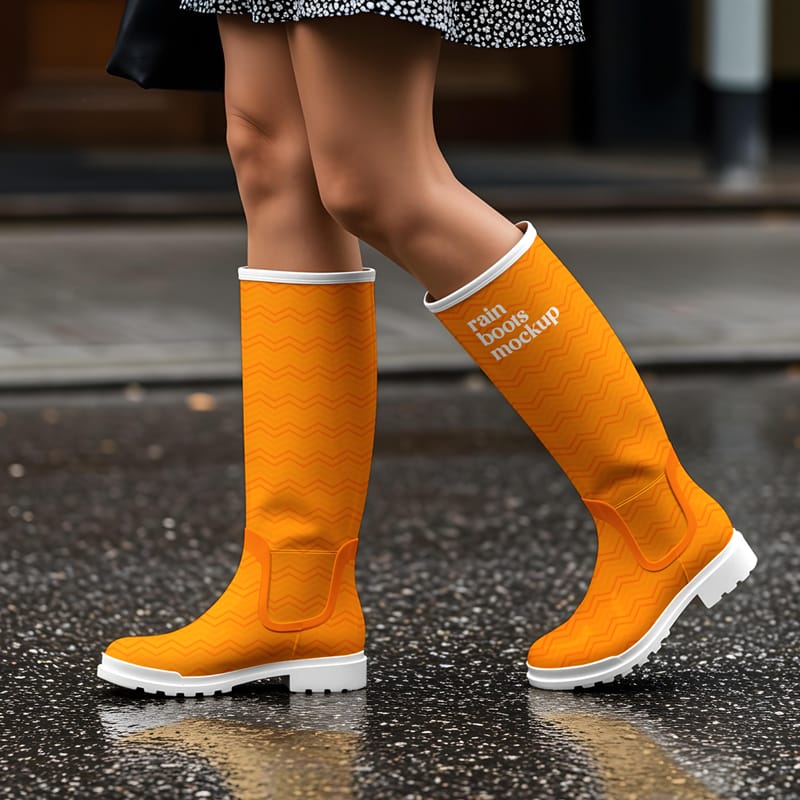 Rain Boots Mockup PSD