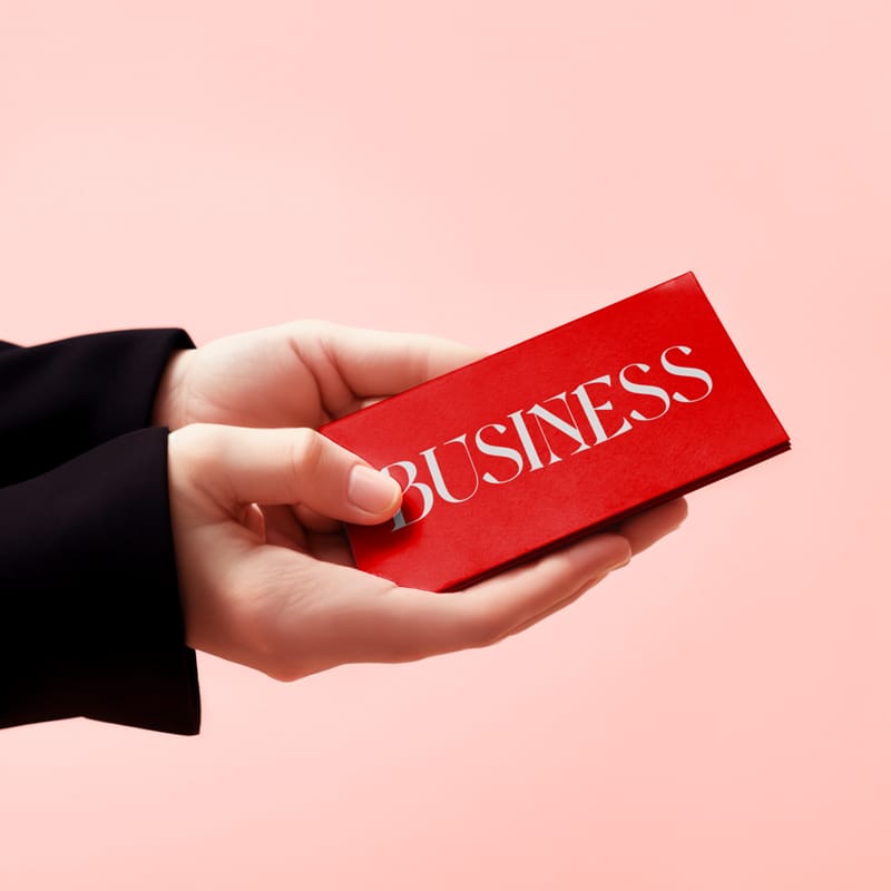 Realistic Business Card Mockup on Hand PSD