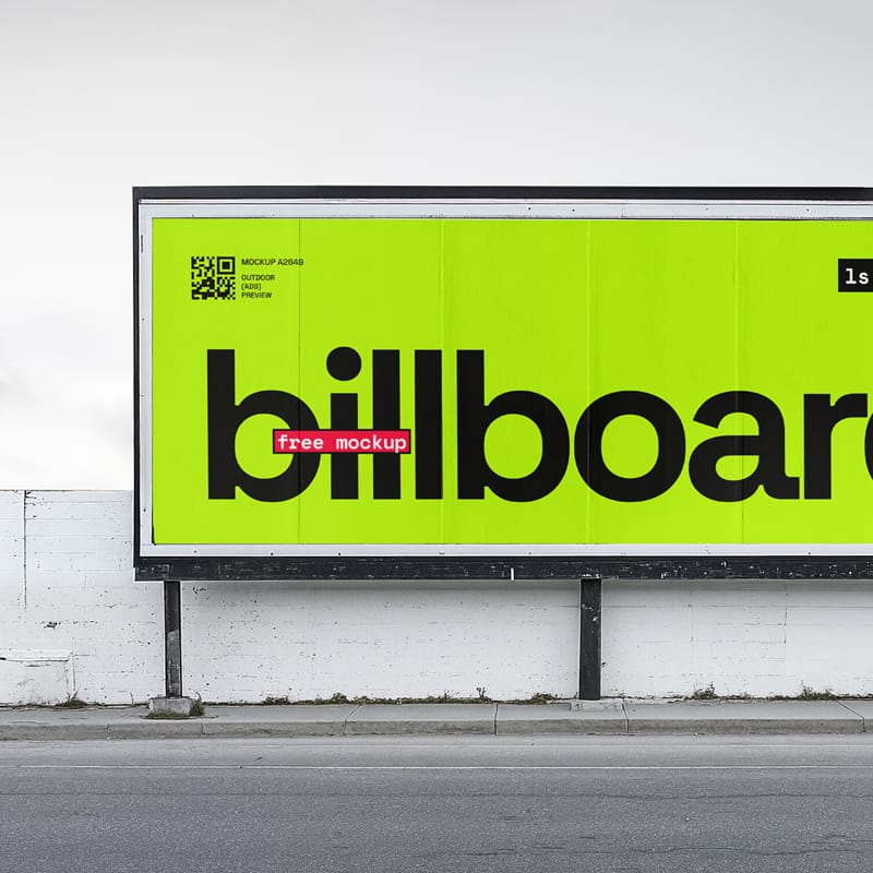 Realistic Outdoor Banner Mockup PSD