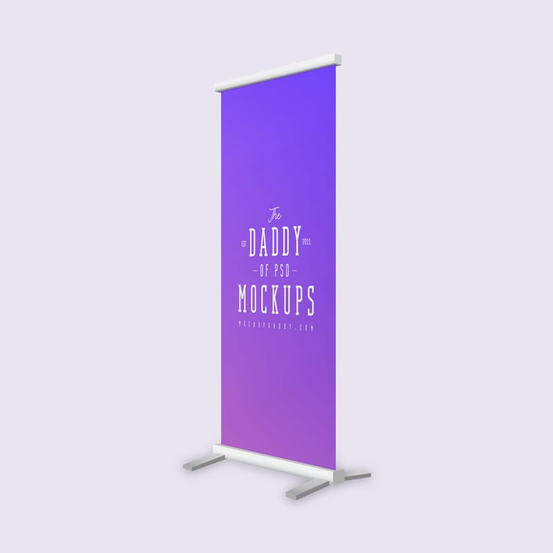 Roll Up Banner Stand Mockup PSD