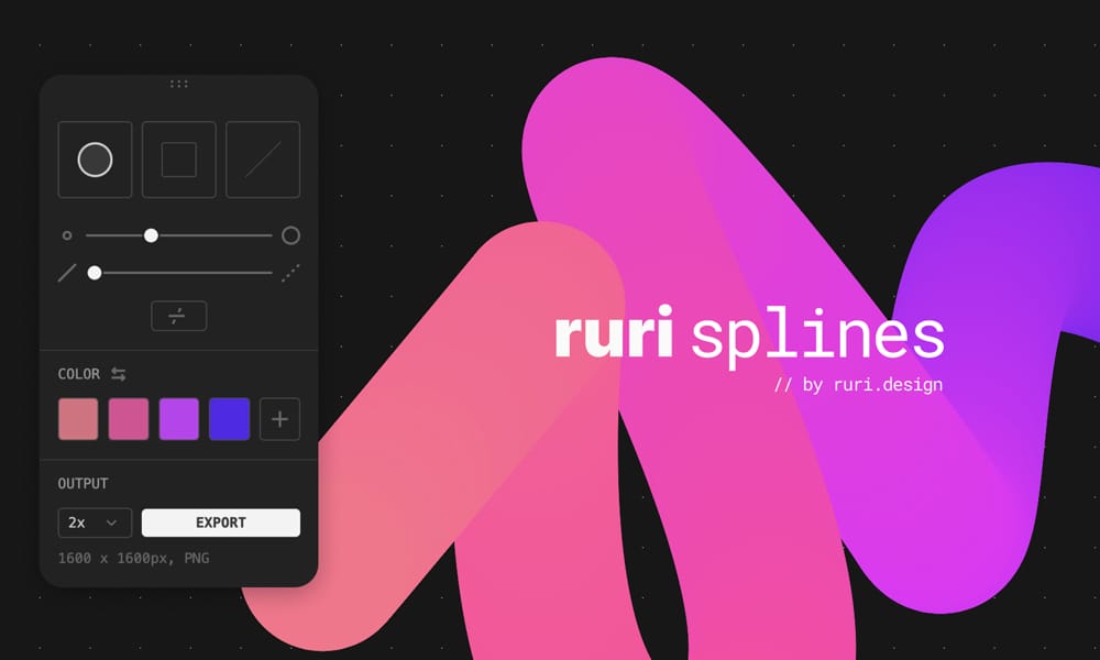 An example of a colorful, flowing spline graphic created with the Ruri Splines Figma plugin for abstract illustrations.