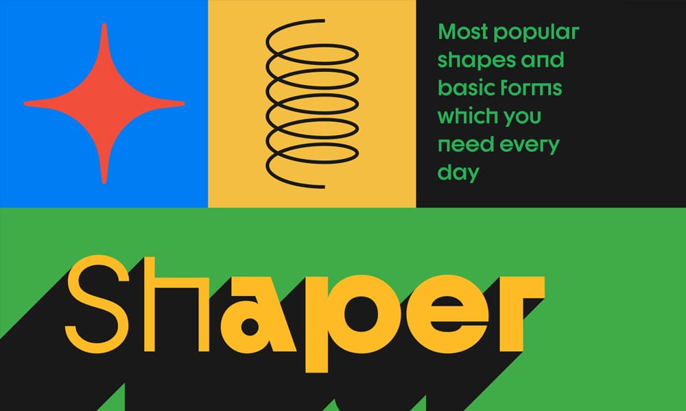 A screenshot of the Shaper Figma plugin's library, which includes a collection of useful pre-made shapes like stars and polygons.