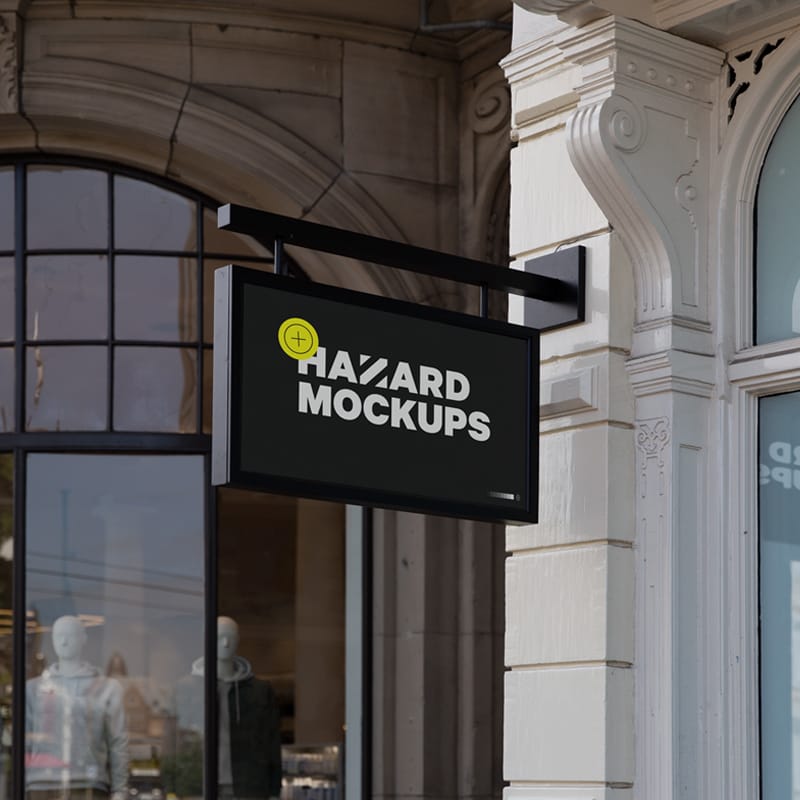 Shop Signage Logo Mockup PSD