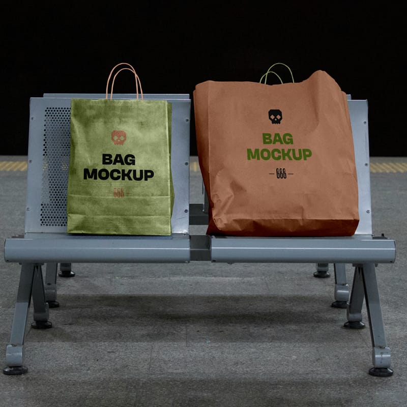 Shopping Bags Mockup PSD