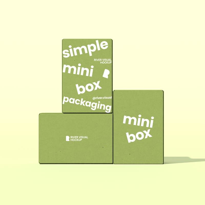Simple Mini Box Packaging Mockup PSD