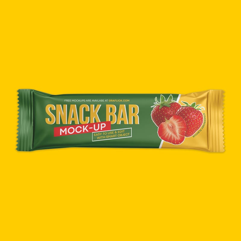 Snack Bar Packaging Mockup PSD