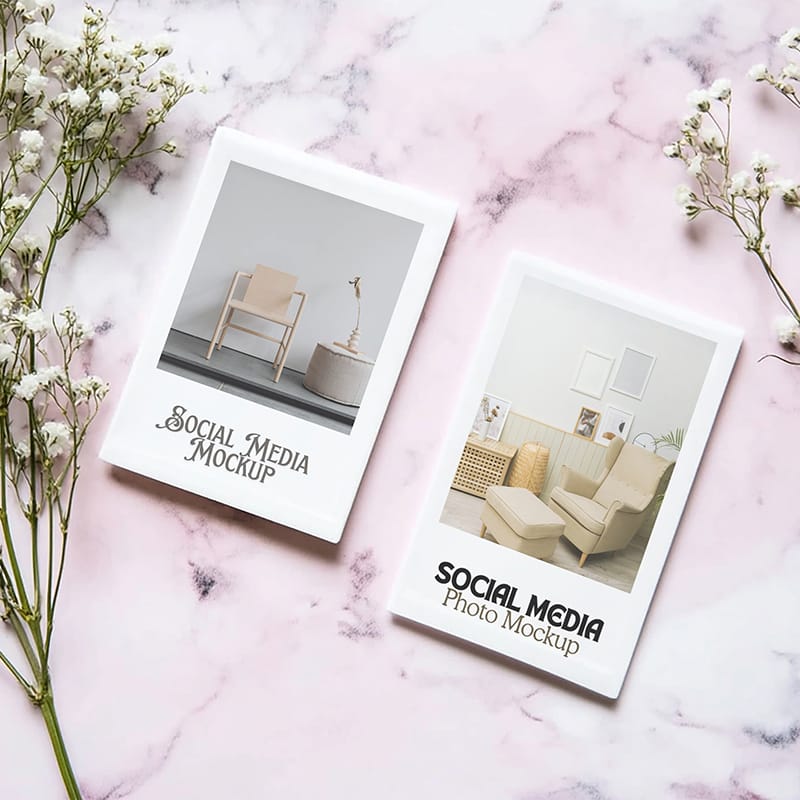 Social Media Photo Mockup with Minimalist Vibe PSD