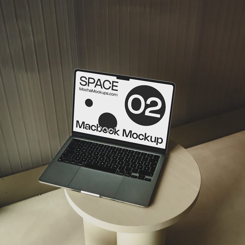 Space MacBook Mockup PSD