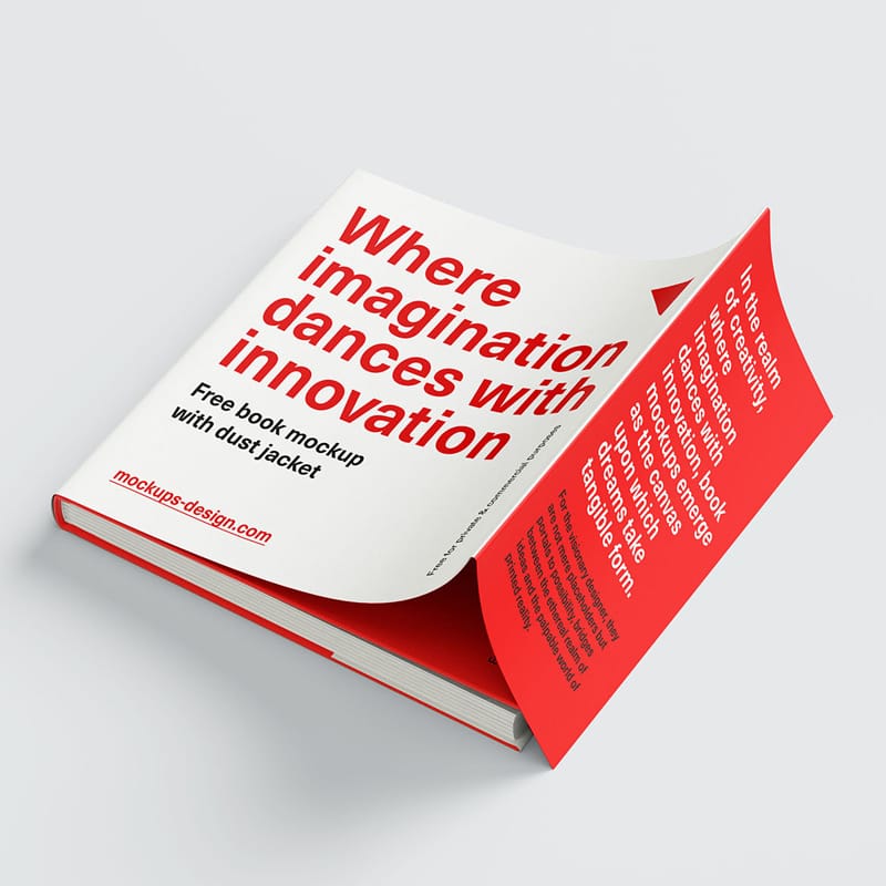 Square Book Dust Jacket Mockup PSD