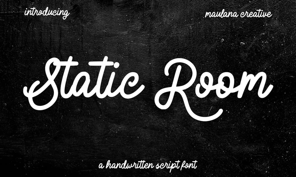 Static Room Cursive Script Font