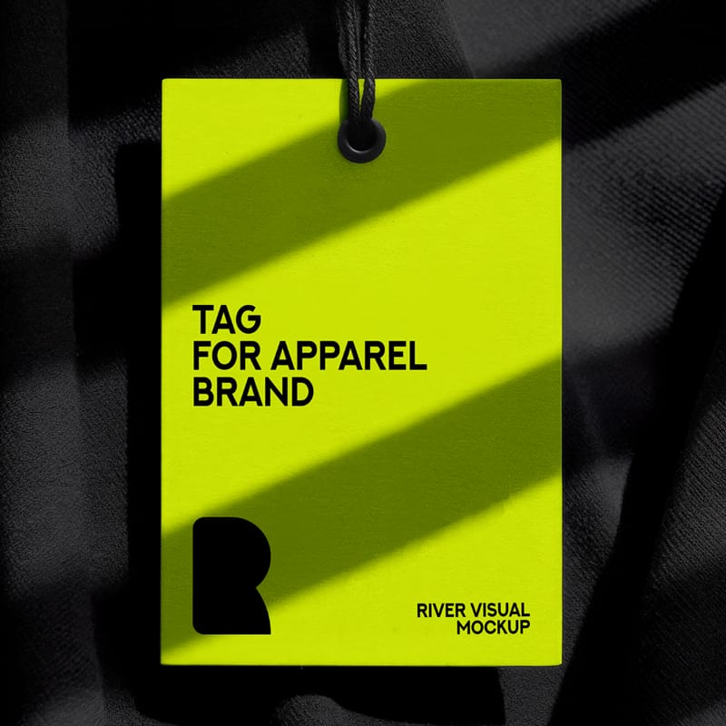 Tag For Apparel Branding Mockup PSD