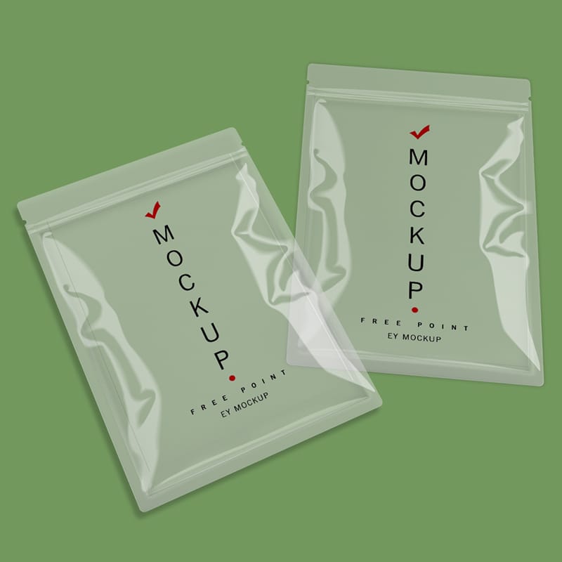 Transparent Sachet Label Mockup PSD