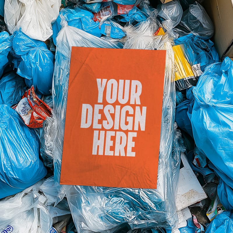 Trash Pile Poster Mockup PSD