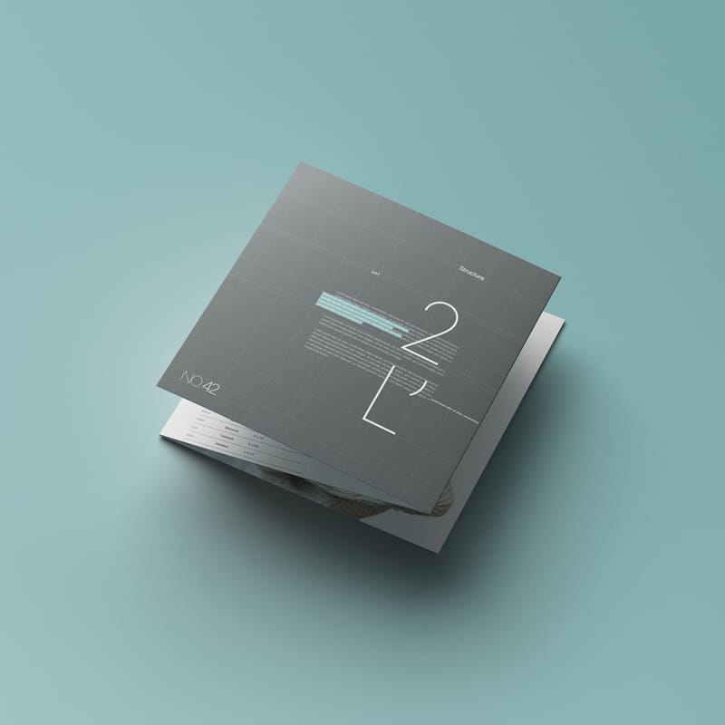 Z-Fold Square Brochure Mockup PSD