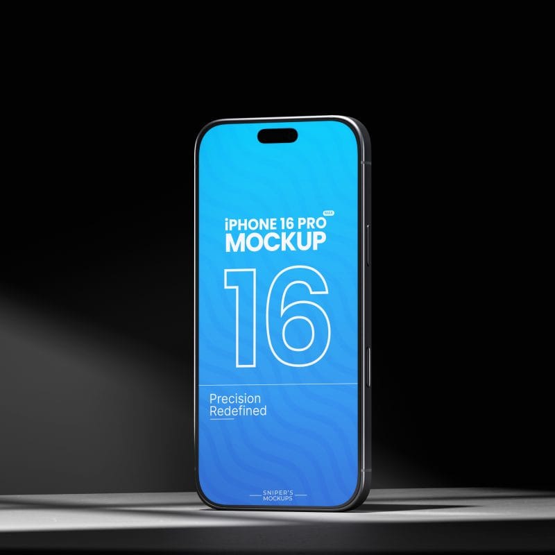 iPhone 16 Pro Max Mockup 4 Misty Glow PSD