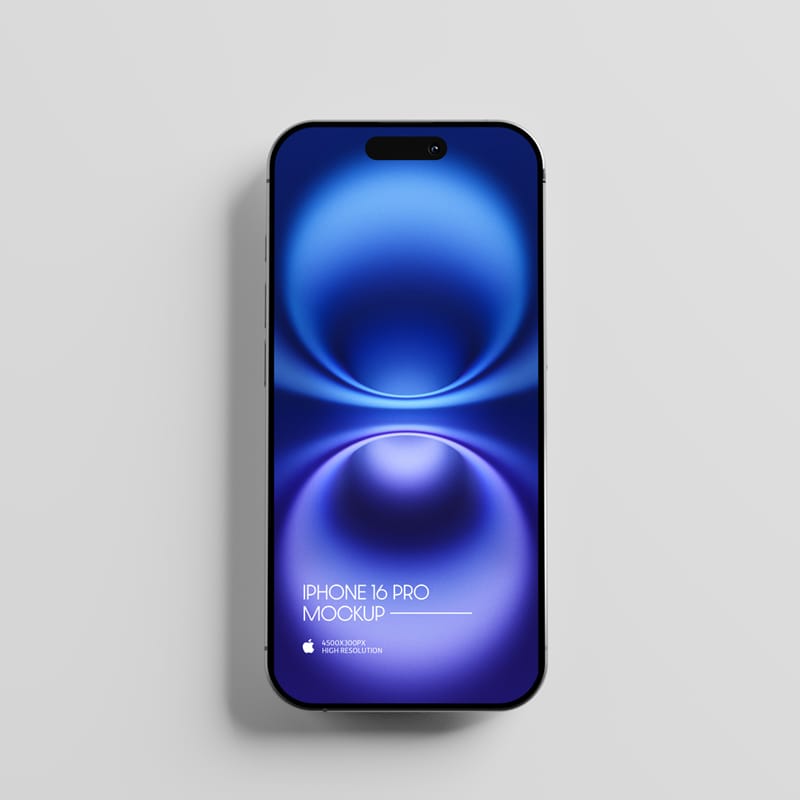iPhone 16 Pro Mockup From Top View PSD