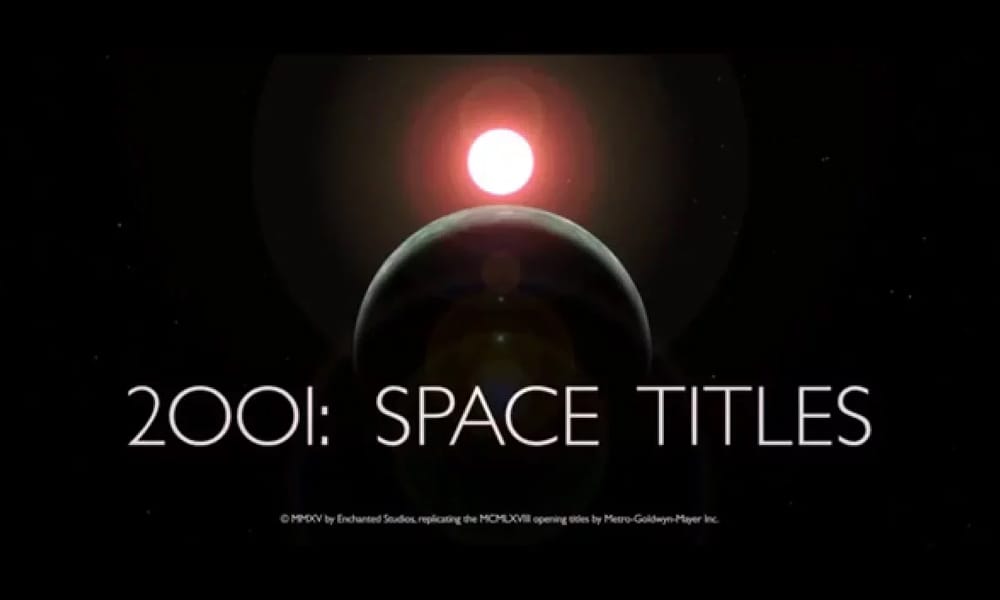 Cinematic animated titles inspired by 2001: A Space Odyssey.