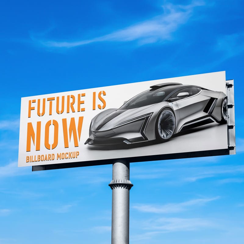 Big Billboard on Sky Mockup PSD