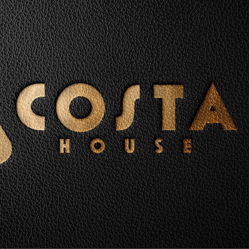 Black Leather Logo Mockup PSD