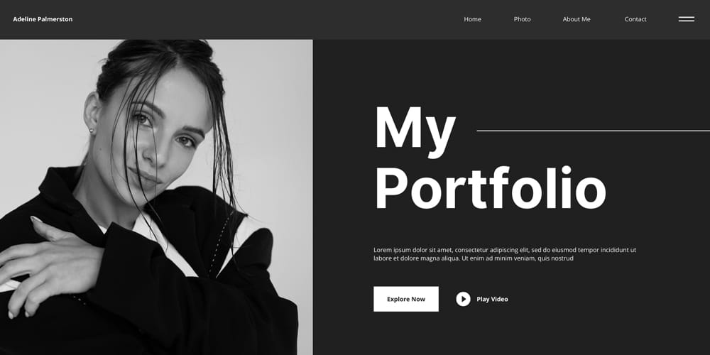 Black White Grayscale Portfolio Presentation