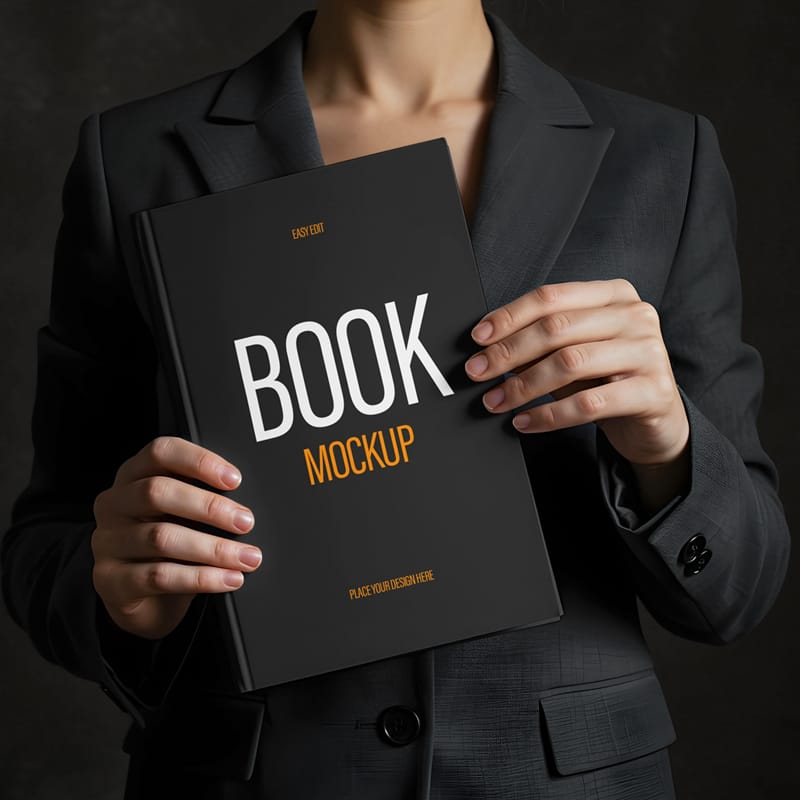 Book Cover in Women Hands Mockup PSD
