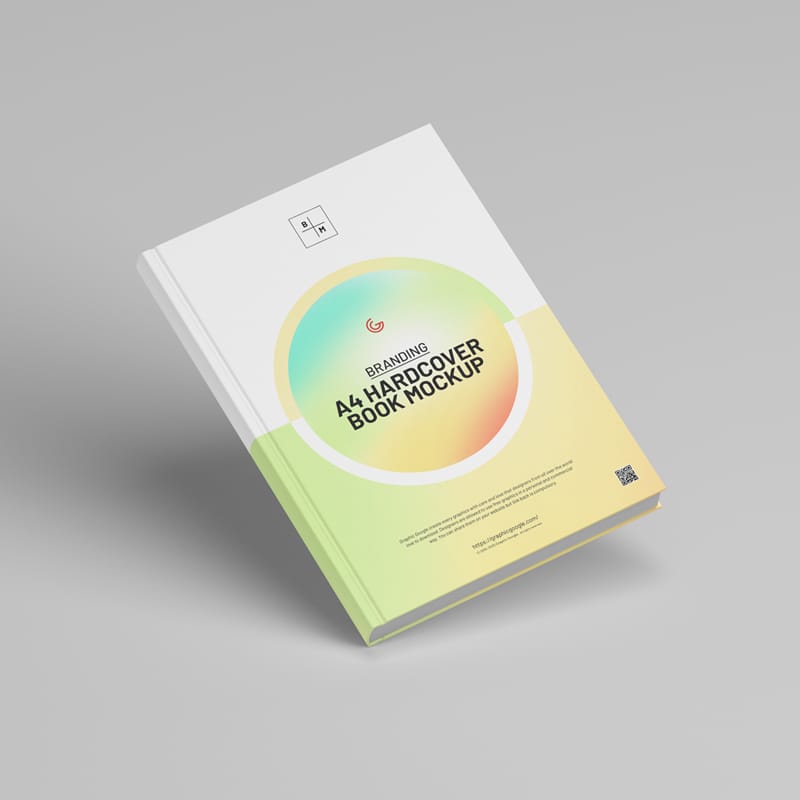 Branding A4 Hardcover Book Mockup PSD