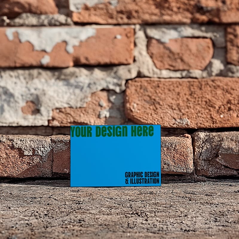 Business Card on Brick Wall Mockup PSD