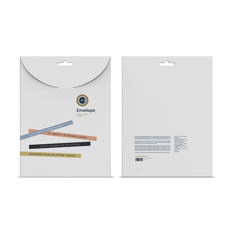 Cardboard Paper Envelope Mockup PSD