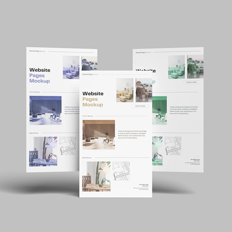 Clean Website Pages Mockup PSD