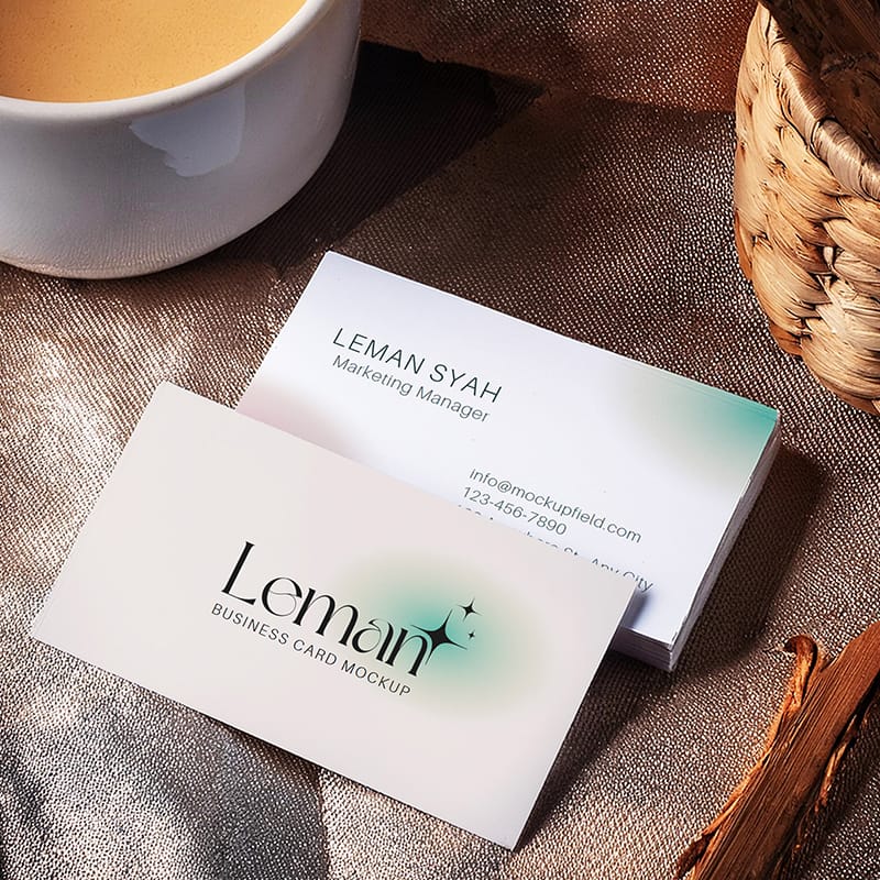 Close-up Business Card Mockup PSD