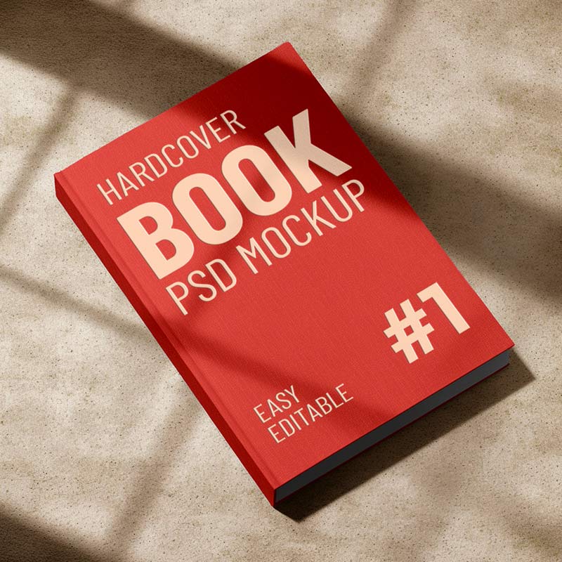Concrete Hardcover Book Mockup PSD