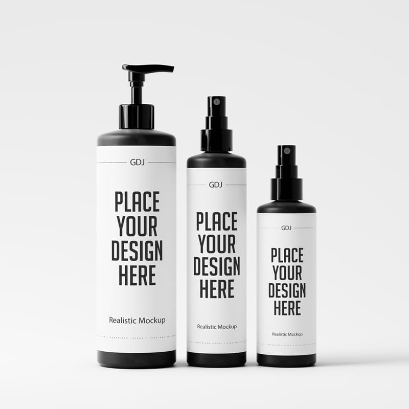 Cosmetic Bottle Mockup Set PSD