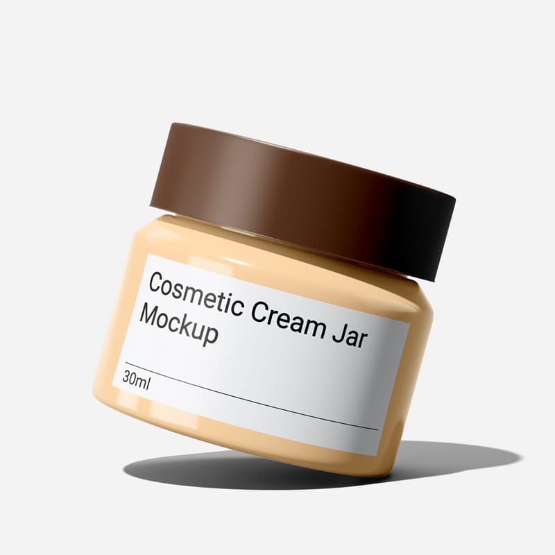 Cosmetic Cream Jar Mockup Template PSD