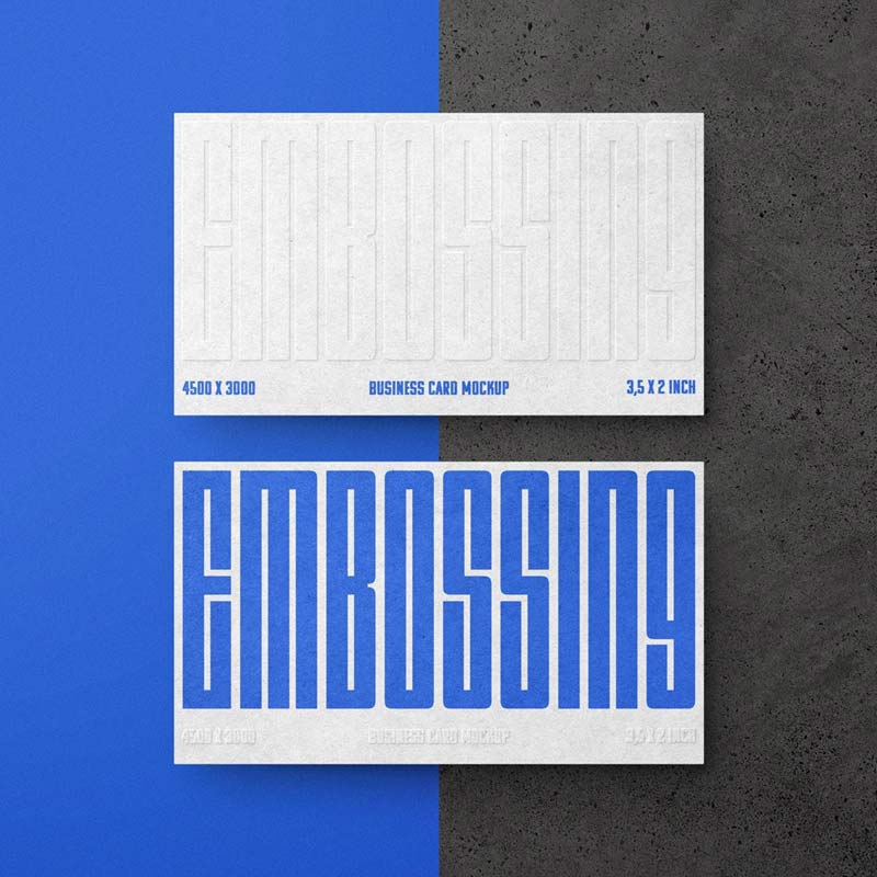 Embossing Business Card Mockup PSD