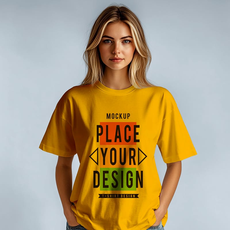 Female T-Shirt Mockup PSD