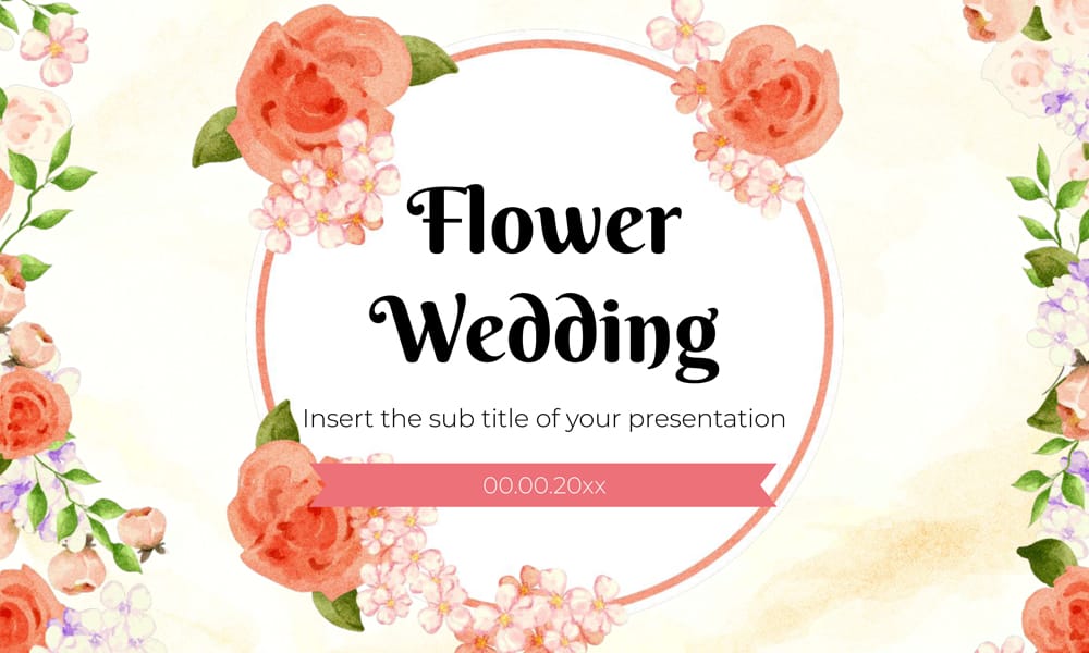 Flower Wedding Presentation Design Google Slides