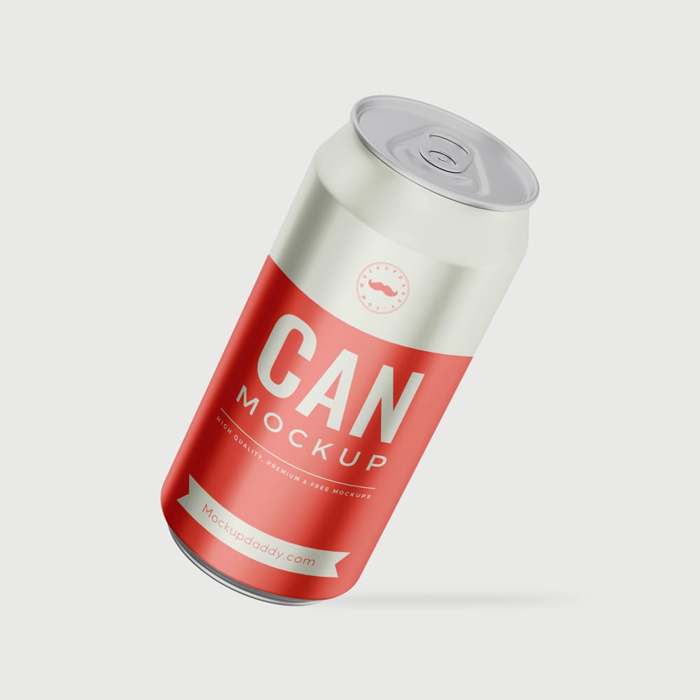 Free 500ml Can Mockup PSD
