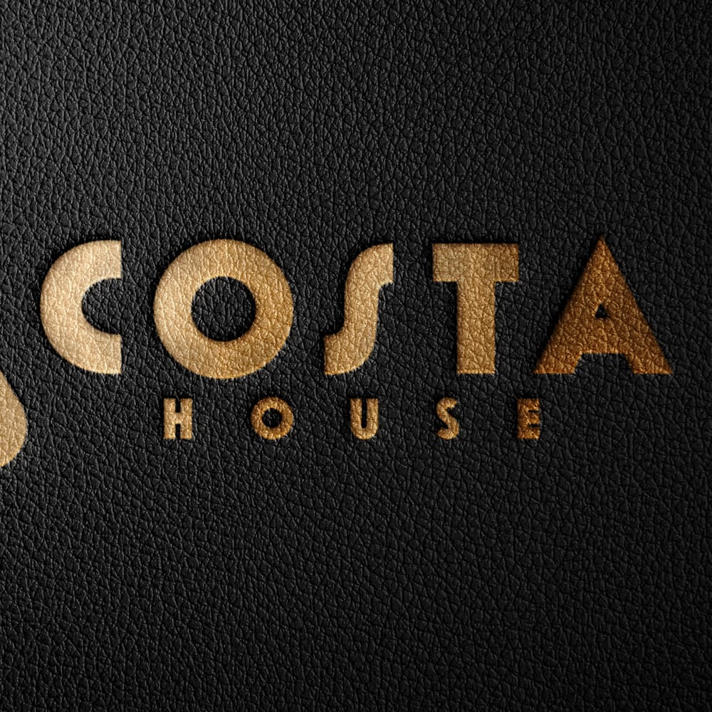 Free Black Leather Logo Mockup PSD