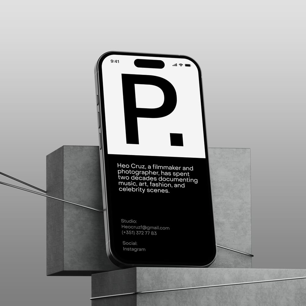 Free Brutalist Phone Mockup PSD
