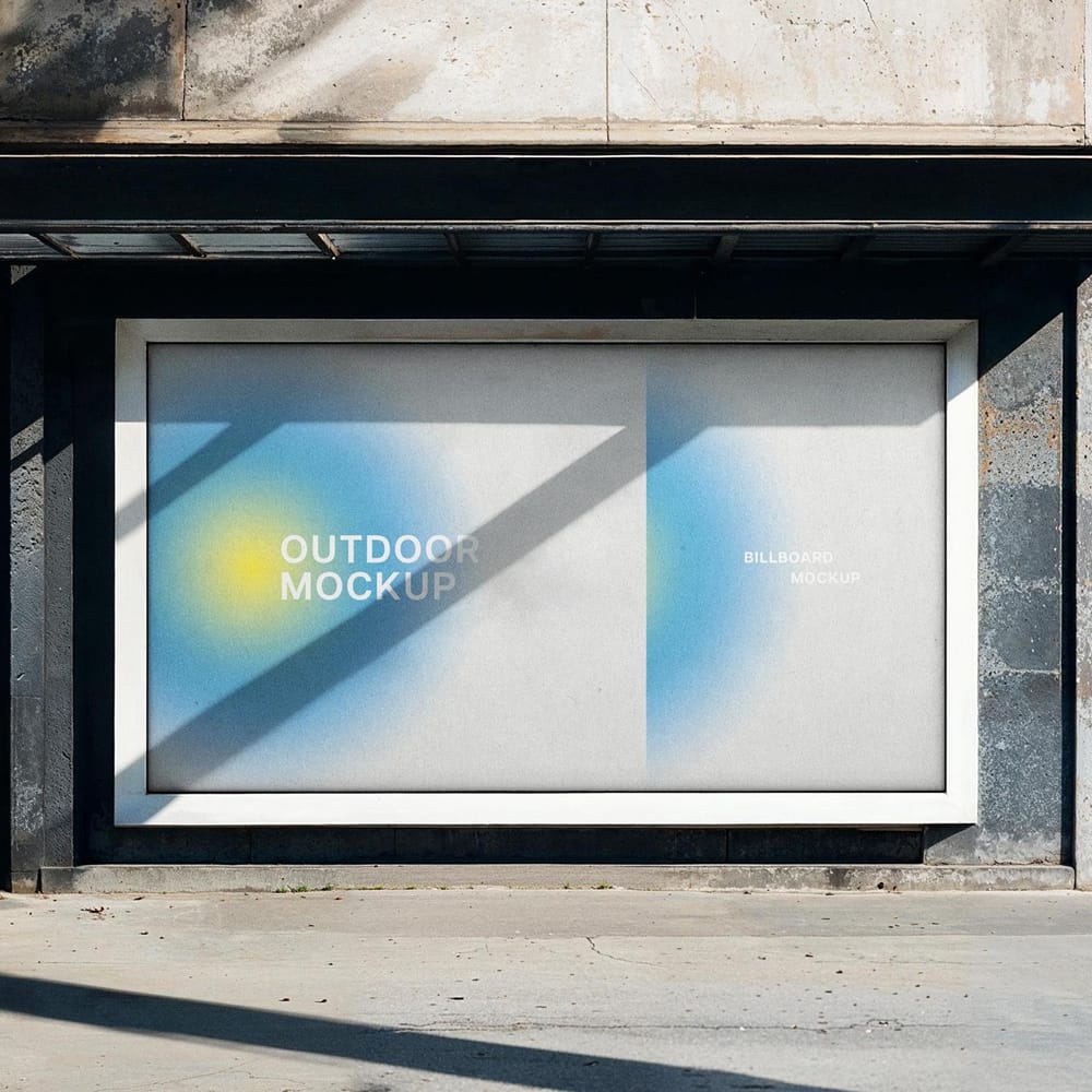 Free Bus Stop Outdoor Billboard Mockup PSD
