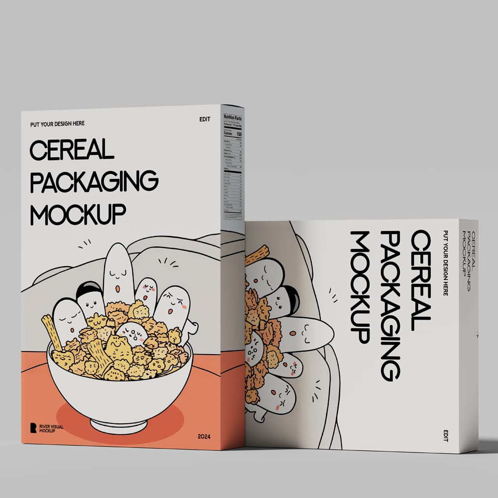 Free Cereal Box Mockup PSD