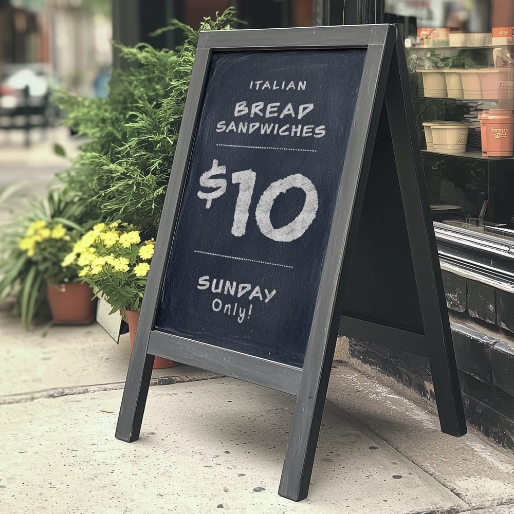 Free Chalkboard A-Frame Stand Mockup PSD