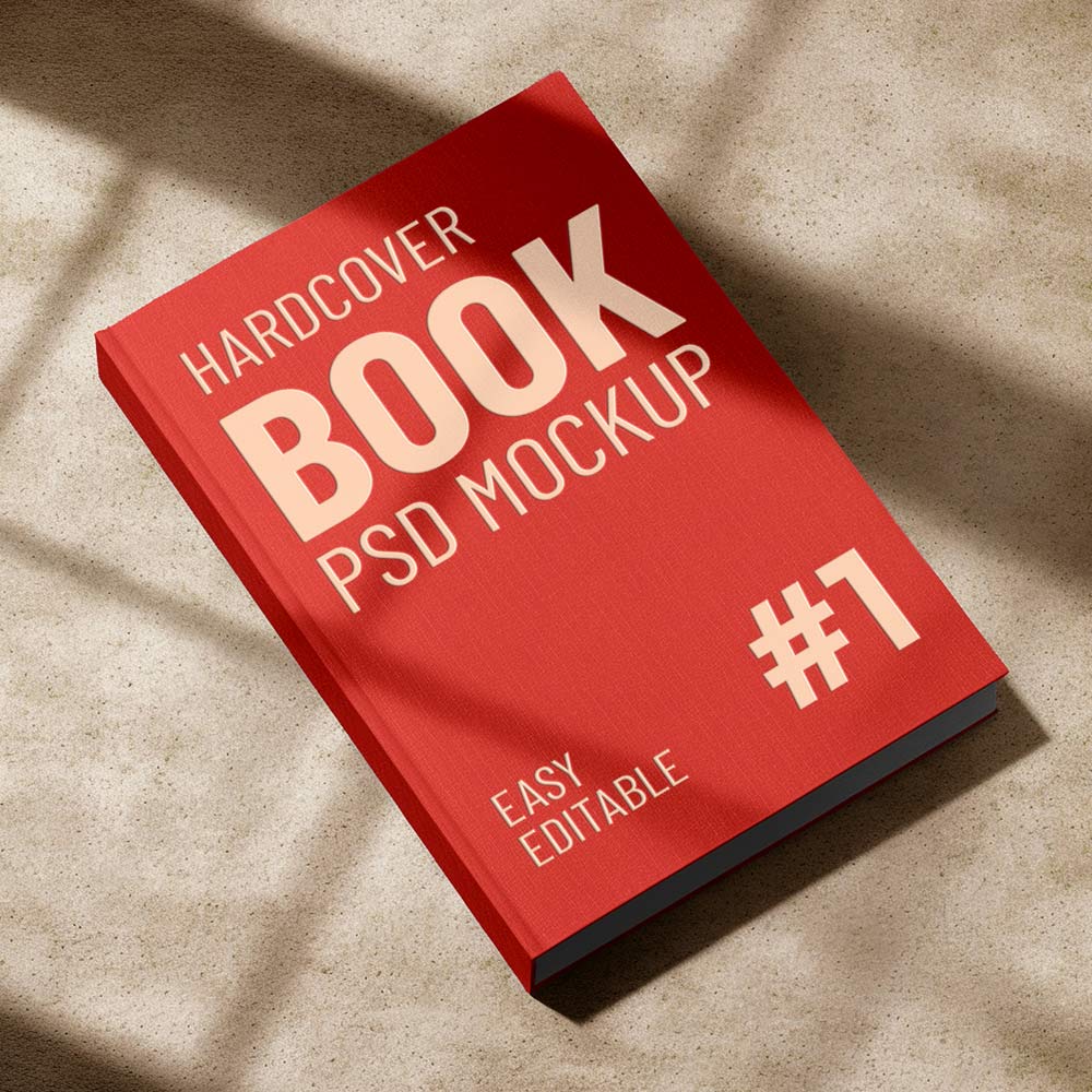 Free Concrete Hardcover Book Mockup PSD