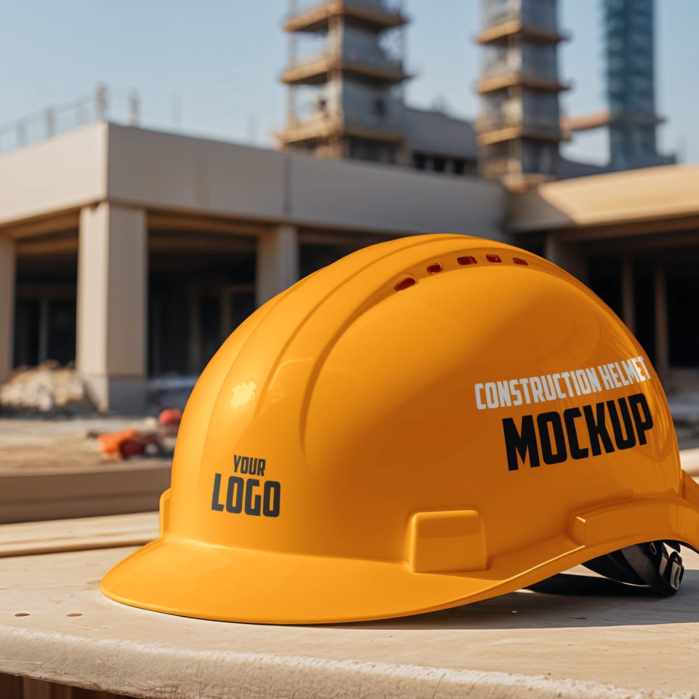 Free Construction Helmet Mockup PSD