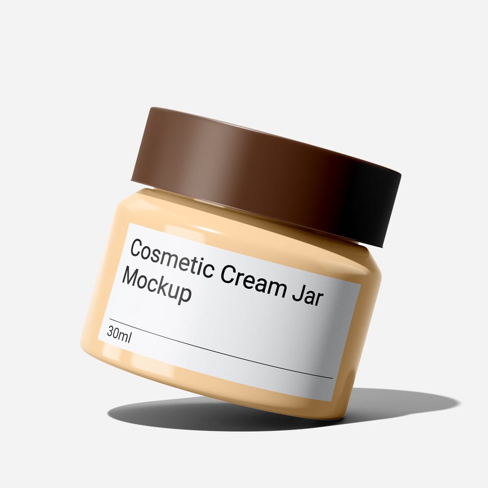 Free Cosmetic Cream Jar Mockup Template PSD