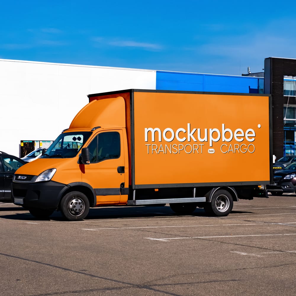 Free Delivery Car Mockup Template PSD