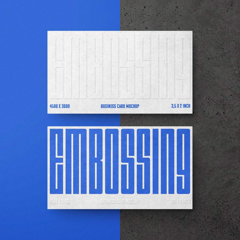 Free Embossing Business Card Mockup PSD